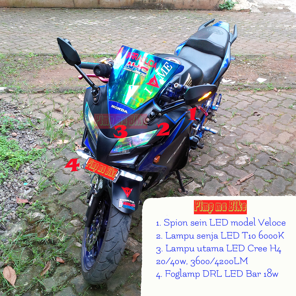Modifikasi Lampu LED Di Sepeda Motor Terang Safety Keren Dan